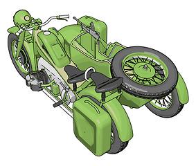 Image showing 3D vector illustration on white background  of a military motorc