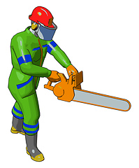 Image showing A worker cartoon vector or color illustration