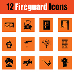 Image showing Set of fire service icons