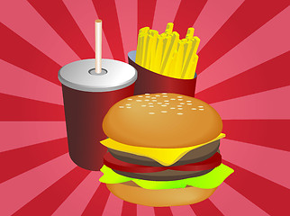 Image showing Fastfood combo