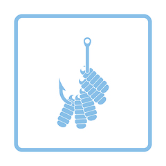 Image showing Icon of worm on hook