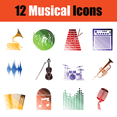 Image showing Musical icon set