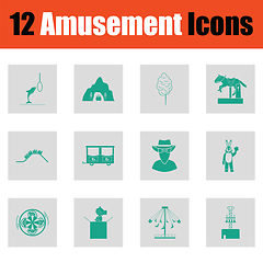 Image showing Amusement park icon set