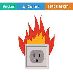 Image showing Electric outlet fire icon