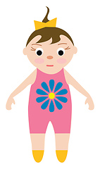 Image showing A baby wearing a pink jumper vector or color illustration