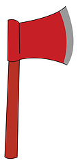 Image showing A small red-colored ax/Hand tool vector or color illustration