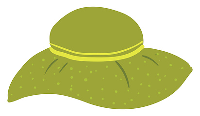 Image showing A green-colored cartoon hat of a woman vector or color illustrat