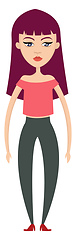 Image showing Girl with long arms illustration vector on white background