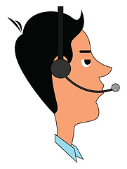 Image showing Phone operator, vector or color illustration.