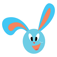 Image showing A happy blue bunny, vector color illustration.