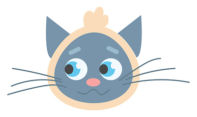 Image showing Blue cat with scarf headband illustration vector on white backgr