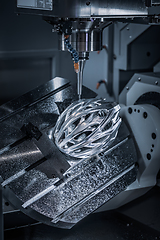 Image showing Metalworking CNC milling machine. Cutting metal modern processin