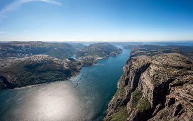 Image showing Pulpit Rock Preikestolen Beautiful Nature Norway