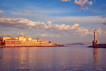Image showing Picturesque old port of Chania, Crete island. Greece