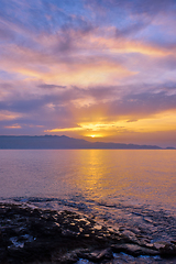 Image showing Sea sunset with dramatic sky