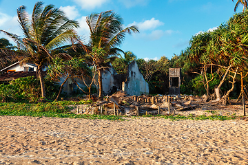 Image showing Ruins of a house destroyed by tsunami, Hikkaduwa, Sri Lanka