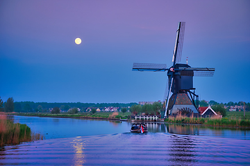 Image showing Windmills at Kinderdijk in Holland. Netherlands