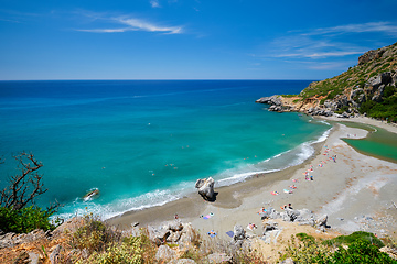 Image showing View of Preveli beach on Crete island in Greece