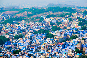 Image showing Aerial view of Jodhpur Blue City. Jodphur, Rajasthan, India