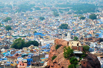 Image showing Aerial view of Jodhpur Blue City. Jodphur, Rajasthan, India