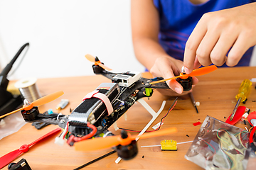 Image showing Building drone at home