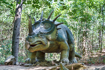 Image showing prehistoric dinosaur styracosaurus in nature