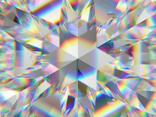 Image showing diamond structure extreme closeup and kaleidoscope