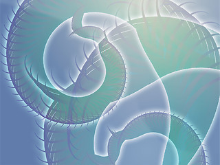 Image showing Spiral fronds design