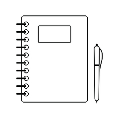 Image showing Exercise book with pen icon