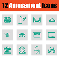 Image showing Amusement park icon set