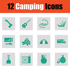 Image showing Camping icon set