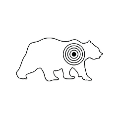 Image showing Icon of bear silhouette with target 