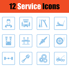 Image showing Set of twelve Service station icons