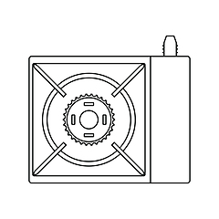 Image showing Icon of camping gas burner stove