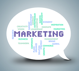 Image showing Marketing Words Means Internet Promotions 3d Illustration