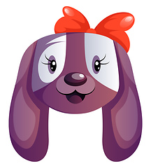 Image showing Purple cartoon dog with red tie vector illustartion on white bac