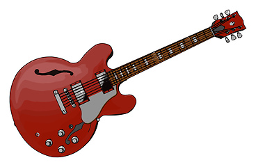 Image showing Guitar A musical instrument vector or color illustration