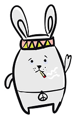 Image showing Happy rabbit vector or color illustration