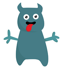 Image showing Cartoon funny monster with tongue hanging out vector or color il