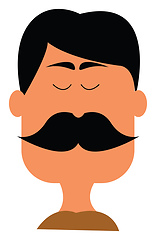 Image showing A man with big mustache vector or color illustration