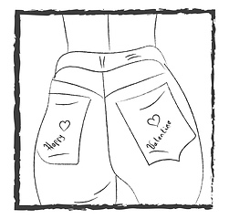 Image showing Backside of jeans vector or color illustration