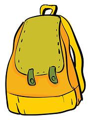 Image showing Yellow school backpack vector illustration on white background 