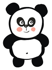 Image showing Cute black and white panda smiling vector illustration on white 