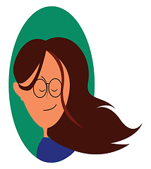 Image showing A girl with dense hair vector or color illustration