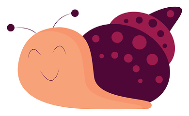 Image showing Pink and purple snail, vector or color illustration.