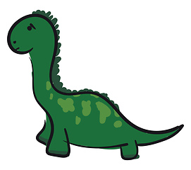 Image showing A sad green dinosaur vector or color illustration