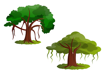 Image showing Couple of green trees vector illustration on white background