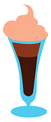 Image showing Glass of cold coffee with ice cream vector or color illustration