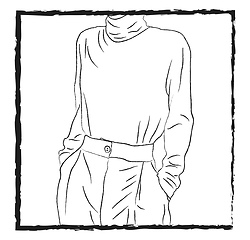 Image showing A turtleneck full sleeved vector or color illustration