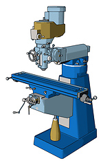 Image showing Blue drill press vector illustration on white background